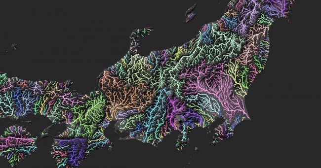 まさに日本列島の 血管 だ 川だけで描いた地図 からあふれ出す生命力がすごすぎる ニコニコニュース