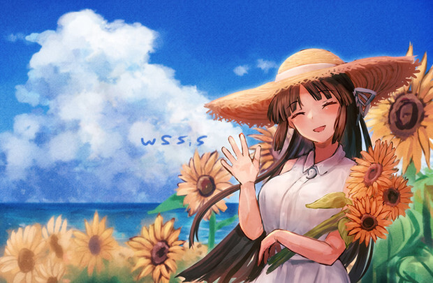 太陽の光に照らされて ひまわり畑にたたずむ女の子 イラスト詰め合わせ ニコニコニュース 太陽の光に照らされて ひまわり畑にたたずむ女の子 イラスト詰め合わせ ニコニコニュース