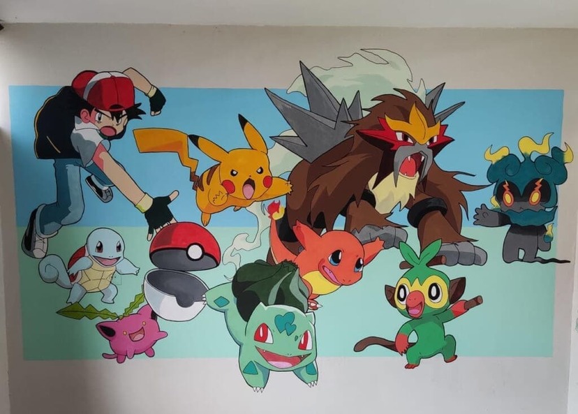 家の中に描かれた『ポケットモンスター』の壁面アートが海外で話題に 新商品発売中 ポケモン 壁面 その他